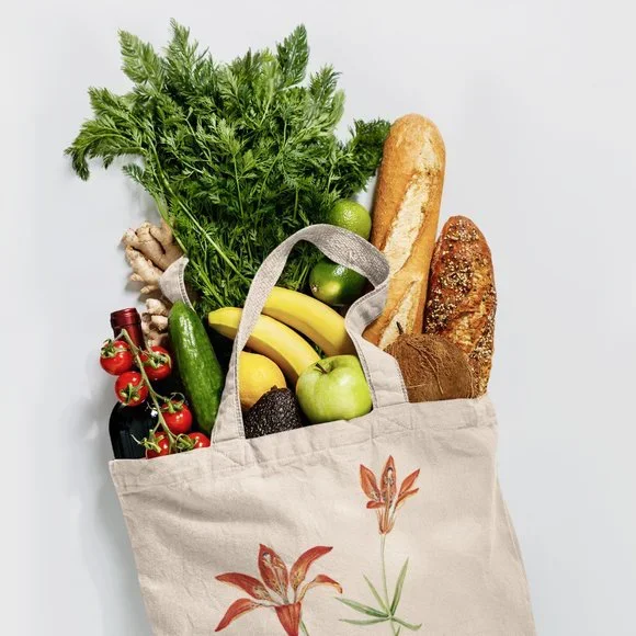 Wood Lily Vintage Watercolor Floral Print Graphic Canvas Tote Bag - Picture 4 of 5